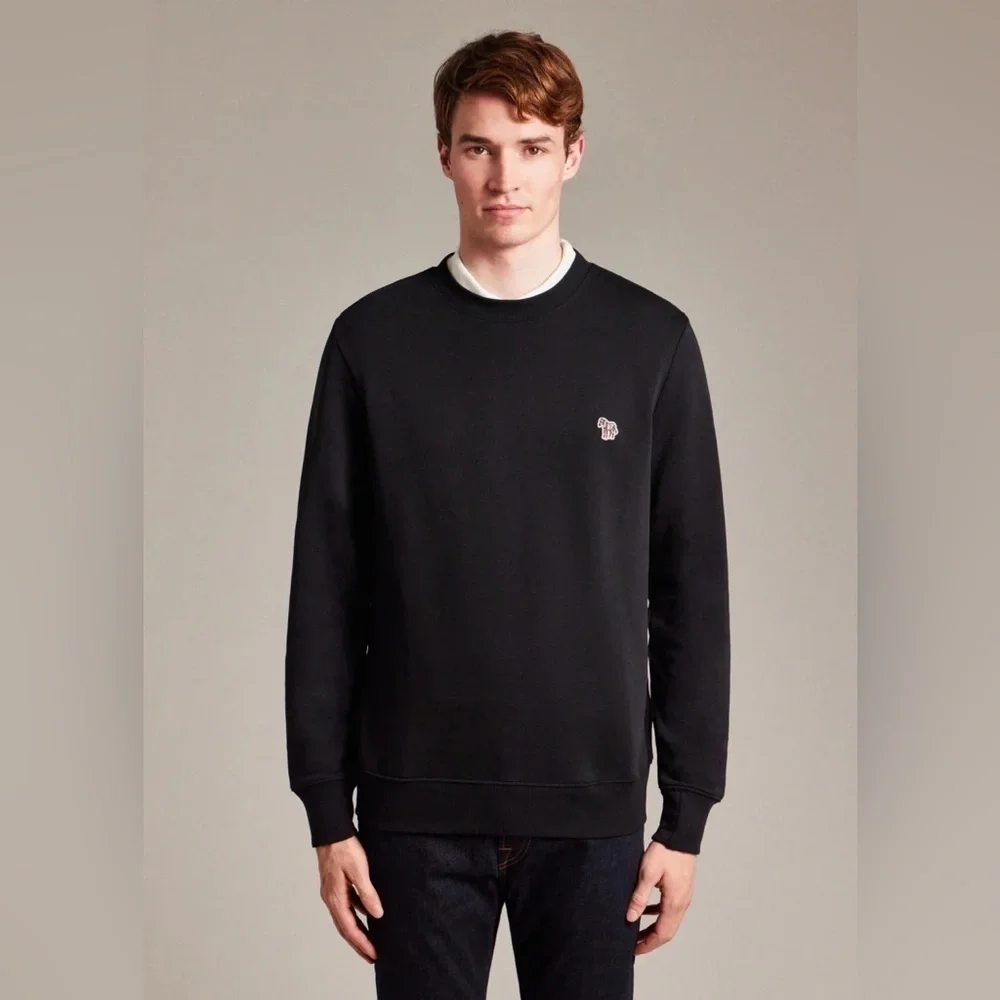 PS Paul Smith black zebra logo crew neck, NWOT. Size Xs